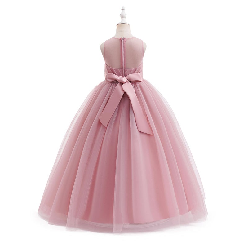 DPKM Flower Girls Formal Wedding Dress for Tulle Party Bridesmaid Pageant Princess Kids Birthday Prom Ball Gown - Image 4