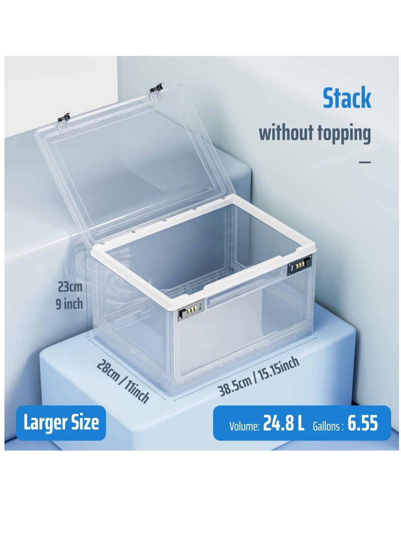 SOLARAE Medicine Lock Box with Combination Locker, Medication LockBox for Medical Safe Cabinet, Files Documents Organizer, Lockable Cell Phone Jail, Tablet Holder, Food, Snacks, Clear - Image 2