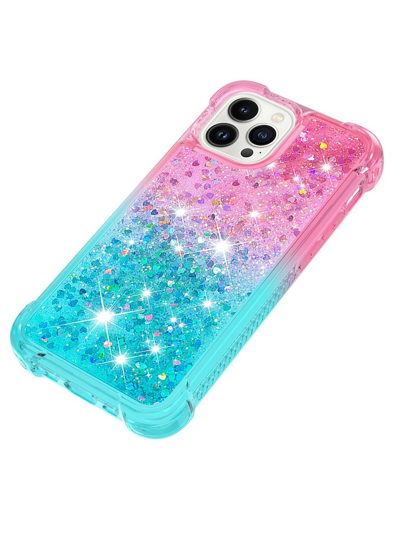 iPhone 15 Pro Case Cover Protector Glitter Bling Sparkle Liquid for Women Girls Flowing Quicksand Anti-Scratch Clear Shockproof Protective Back Cover Accessory for iPhone 15 Pro - Image 5