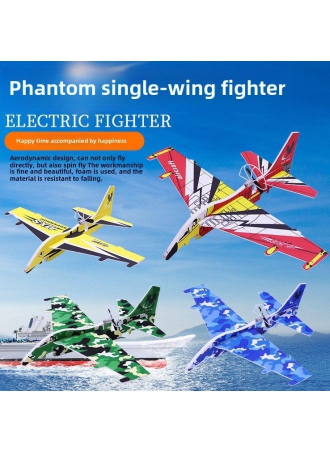Internet Celebrity Children's Usb Rechargeable Electric Foam Hand Throwing Glide Aircraft Model Fighting Toy Plane-Color:Ordinary Blue Fighter  - Image 3