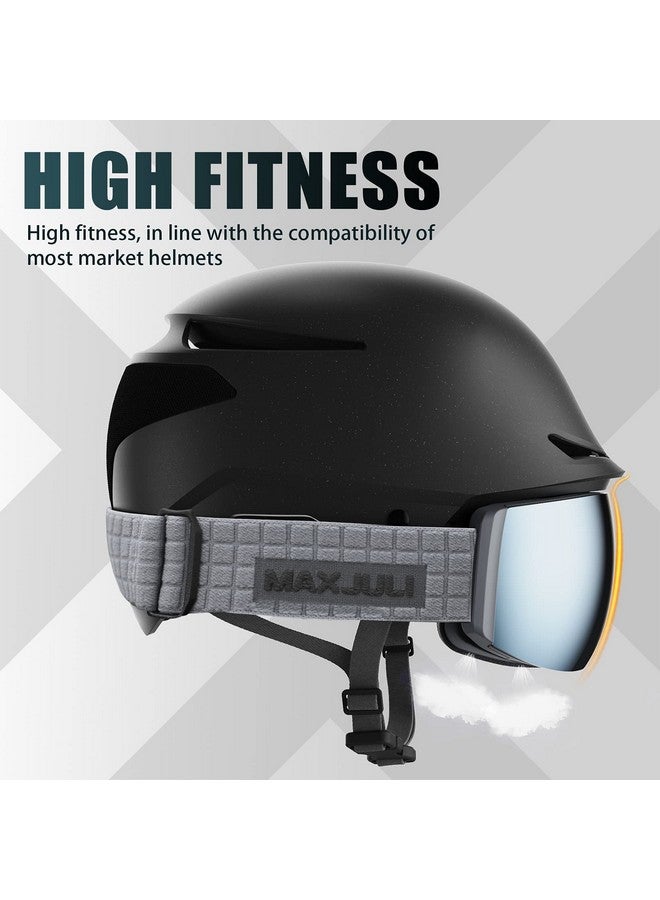 MAXJULI Ski Goggles Men Womenotg Snow Goggles With Magnetic Interchangeable Antifog Hd Lens Uv Protection (Grey Frame/Sapphire Iridium Lens) - Image 4