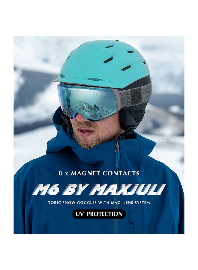 MAXJULI Ski Goggles Men Womenotg Snow Goggles With Magnetic Interchangeable Antifog Hd Lens Uv Protection (Grey Frame/Sapphire Iridium Lens) - Image 2