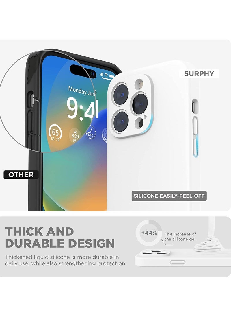 Raxoom Case Compatible with iPhone 14 Pro MAX with Screen Protector, Silicone Case with Camera Protection, Case Compatible with iPhone 14 Pro MAX 6.7" (White) - Image 3