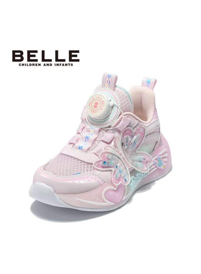 Belle Kids Sports Shoes Spring Autumn Running Shoes Light-up Shoes Boys Girls Soft Sole Casual Shoes Pink Size 29 - Image 2