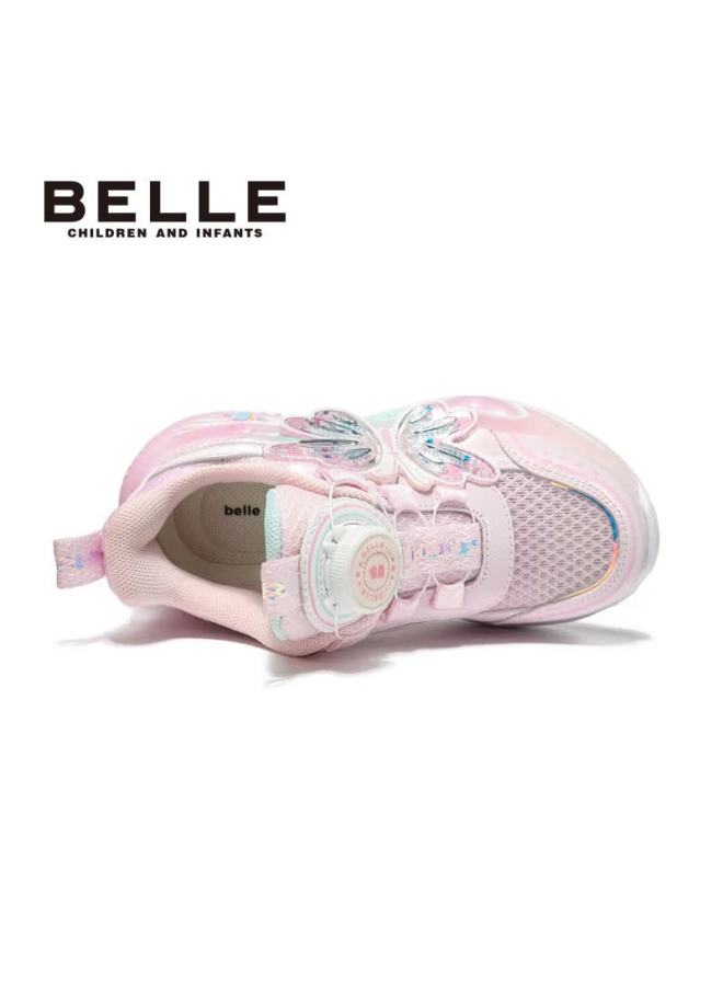 Belle Kids Sports Shoes Spring Autumn Running Shoes Light-up Shoes Boys Girls Soft Sole Casual Shoes Pink Size 29 - Image 3