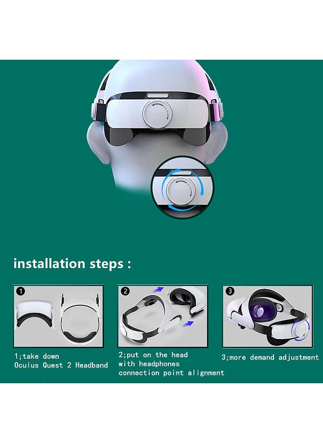 Generic - Suitable For Oculus Quest2 VR Glasses  Comfortable Head Wear  Adjustable Balance No Pressure On The Face  Even Force Rise  Comfortable Head Wear  Decompression VR glasses not included  White - Image 1