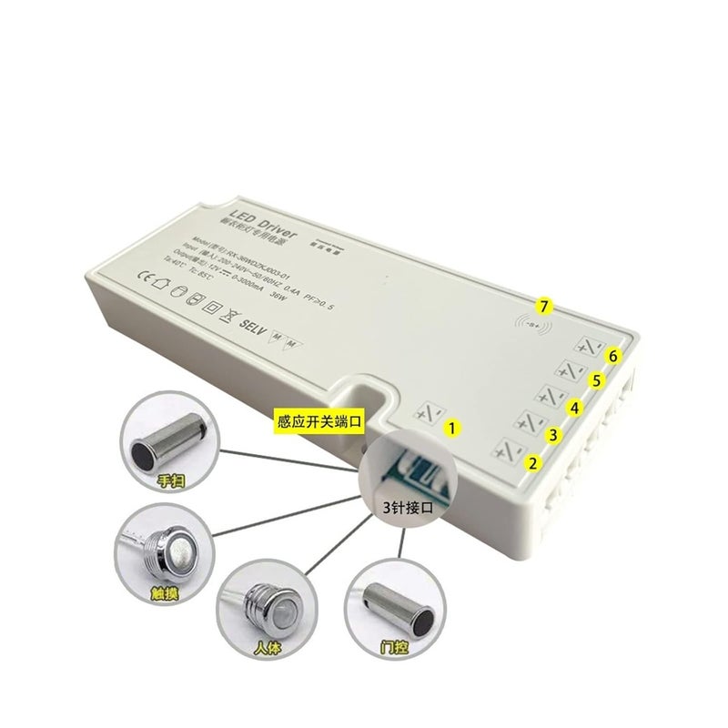 36W Constant Voltage LED Cabinet Light Transformer Multiple Output Easy Installation - Image 5