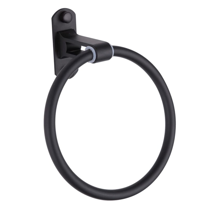 Wall Mounted Towel Holder Matte Black Space Saving Bathroom Kitchen Accessory Easy Install - Image 2