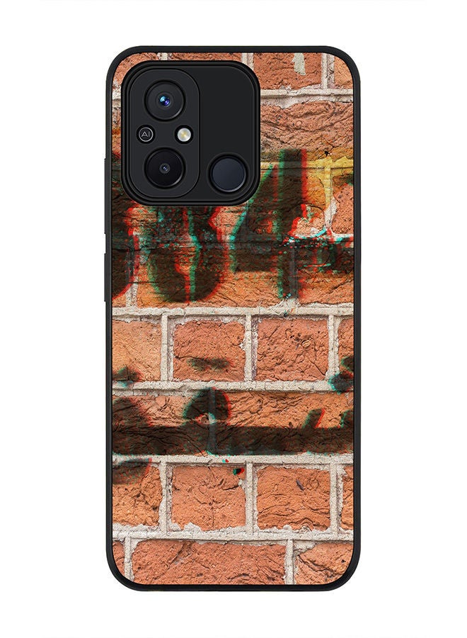 Stylizedd Rugged Black edge case for Xiaomi Redmi 12C 4G, Slim fit Soft Case Flexible Rubber Edges Anti Drop TPU Gel Thin Cover -  Wall Stencil - Image 1