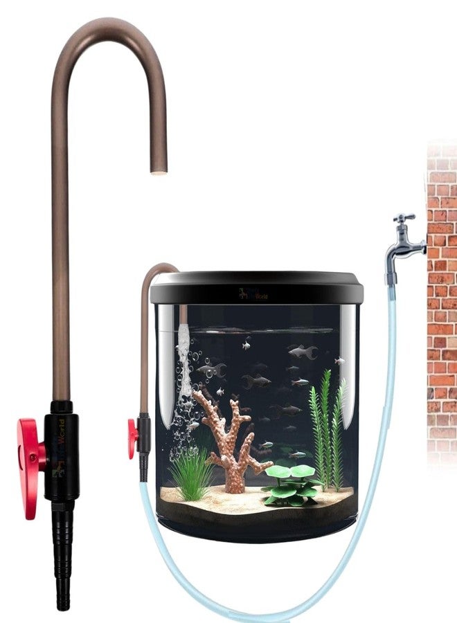أنبوب إعادة تعبئة المياه السوداء لأحواض أسماك الزينة VAYINATO® مزود بمقبض تشغيل/إيقاف، مناسب من Petzlifeworld - Image 1