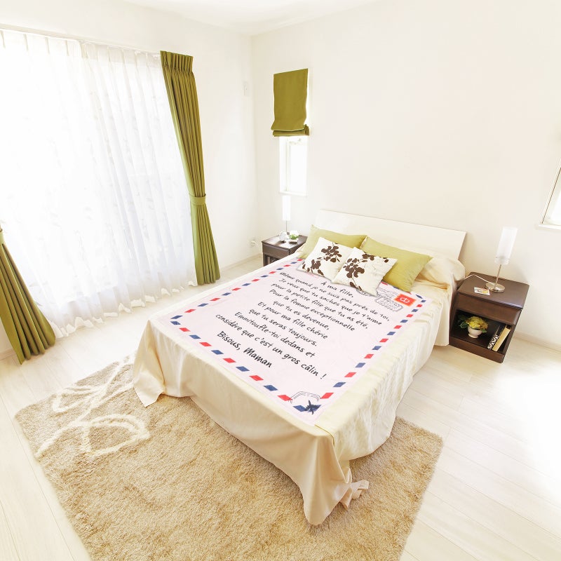 1Pc Letter Pattern Blanket Decorative Winter Blanket Warm Flannel Blanket - Image 1