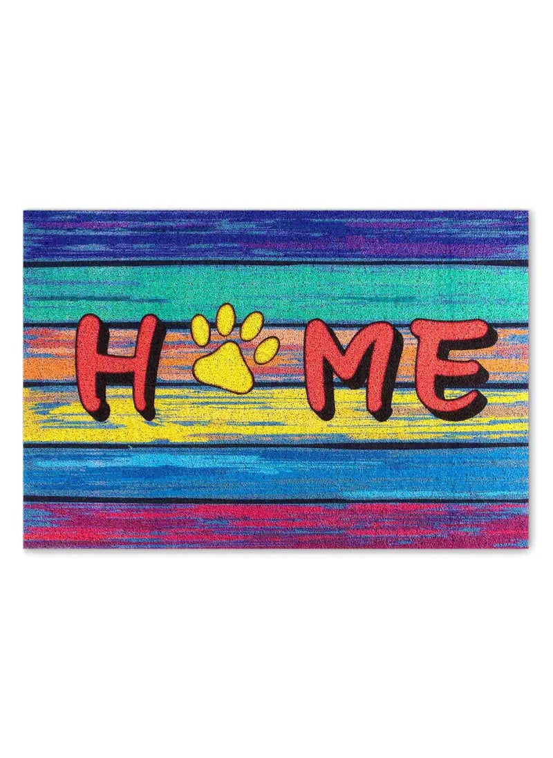 Generic 40*60cm Home Rainbow Series Entrance Door Mat Porch Dust-proof Wear-resistant Floor Mat Home Entrance Stepping Mat Dog Paw Print (HOME-1)  - Image 1