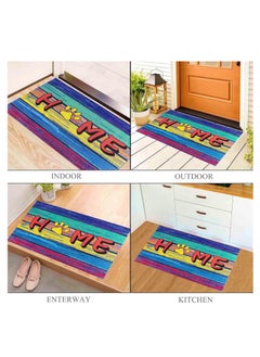 Generic 40*60cm Home Rainbow Series Entrance Door Mat Porch Dust-proof Wear-resistant Floor Mat Home Entrance Stepping Mat Dog Paw Print (HOME-1)  - Image 3