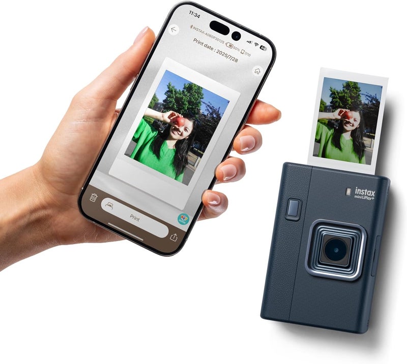 mini LiPlay+ Hybrid digital instant film camera and photo printer, with rear 6 x 4 cm LCD screen, sound recording capabilities, Dual cameras - main and wide-angle selfie, Midnight - Image 5