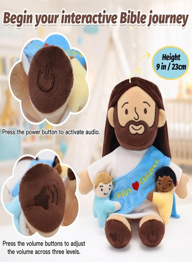 Yelakey 9" Talking Jesus Plush Doll for Kids, Jesus Loves Children Stuffed Doll for Church Easter and Baptisms Favors, Jesus Plushie with Interactive Voice & Bible Stories & Bible Verses - Image 2