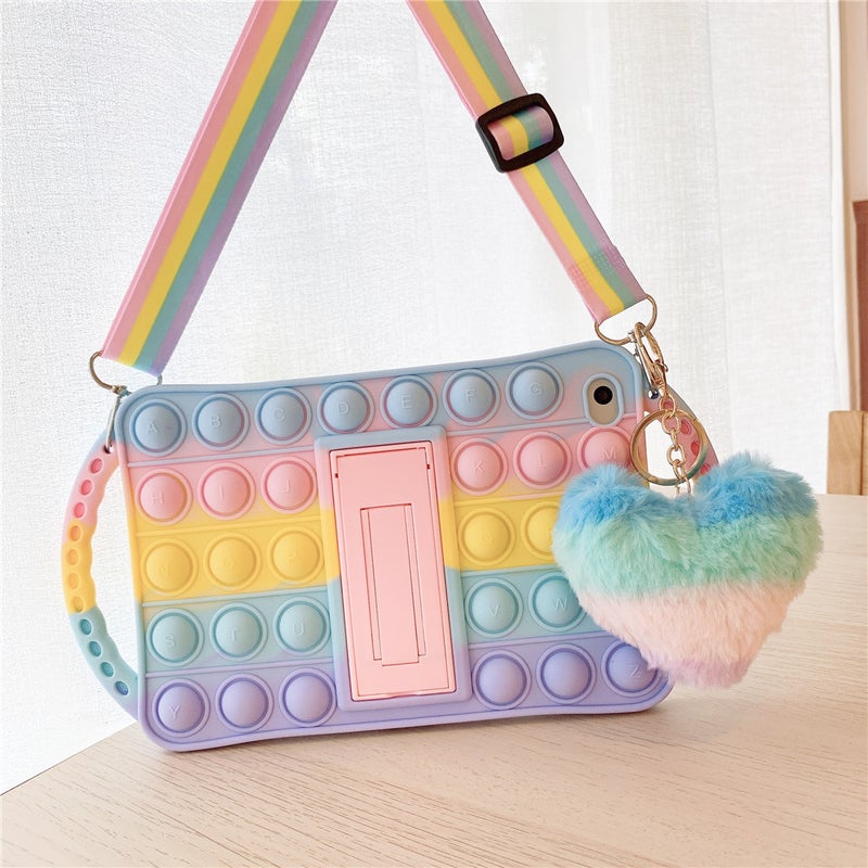 Suitable for iPad Mini 6 handle rainbow bean protective cover Samsung T530 rodent pioneer pinch soft shell - Image 2