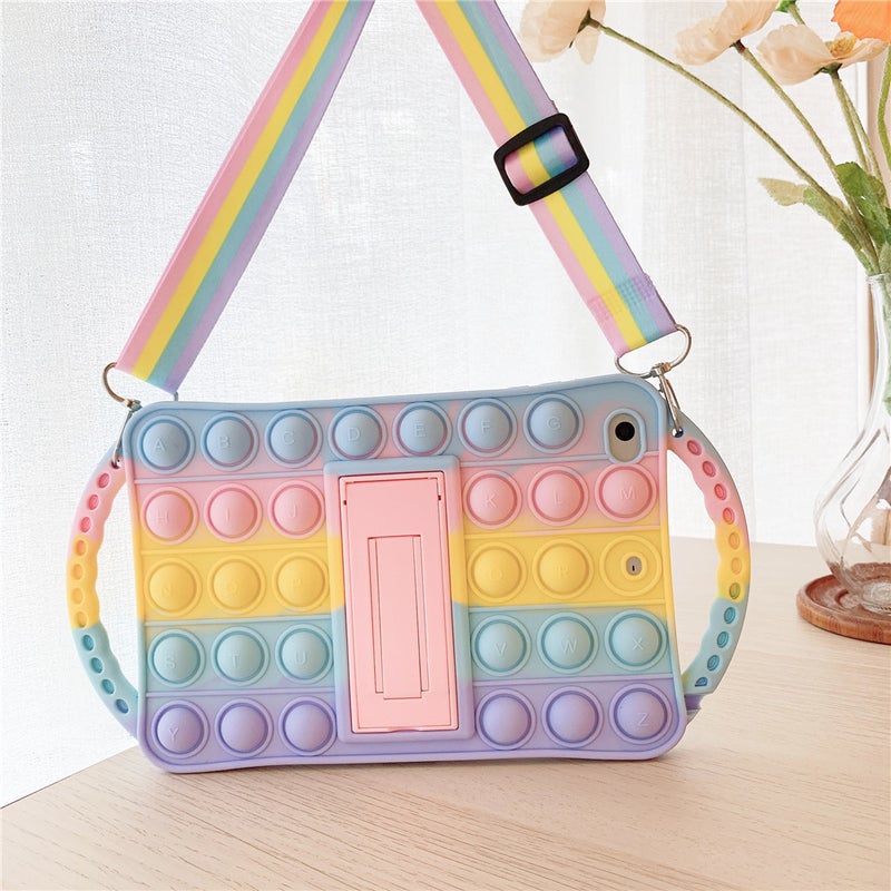 Suitable for iPad Mini 6 handle rainbow bean protective cover Samsung T530 rodent pioneer pinch soft shell - Image 3