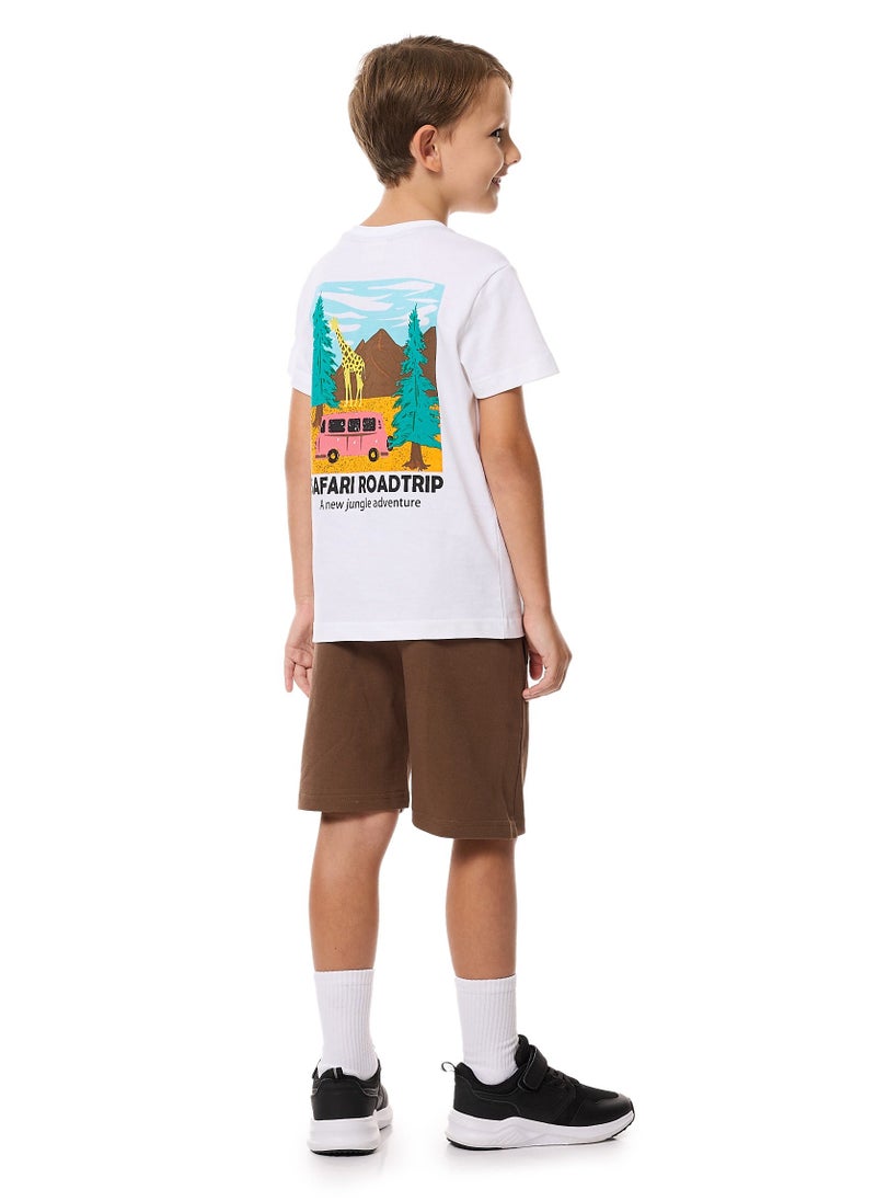 victor and jane BOYS 2PC SET "SAFARI ROAD TRIP" T-Shirt & Pull-On Shorts - Image 1