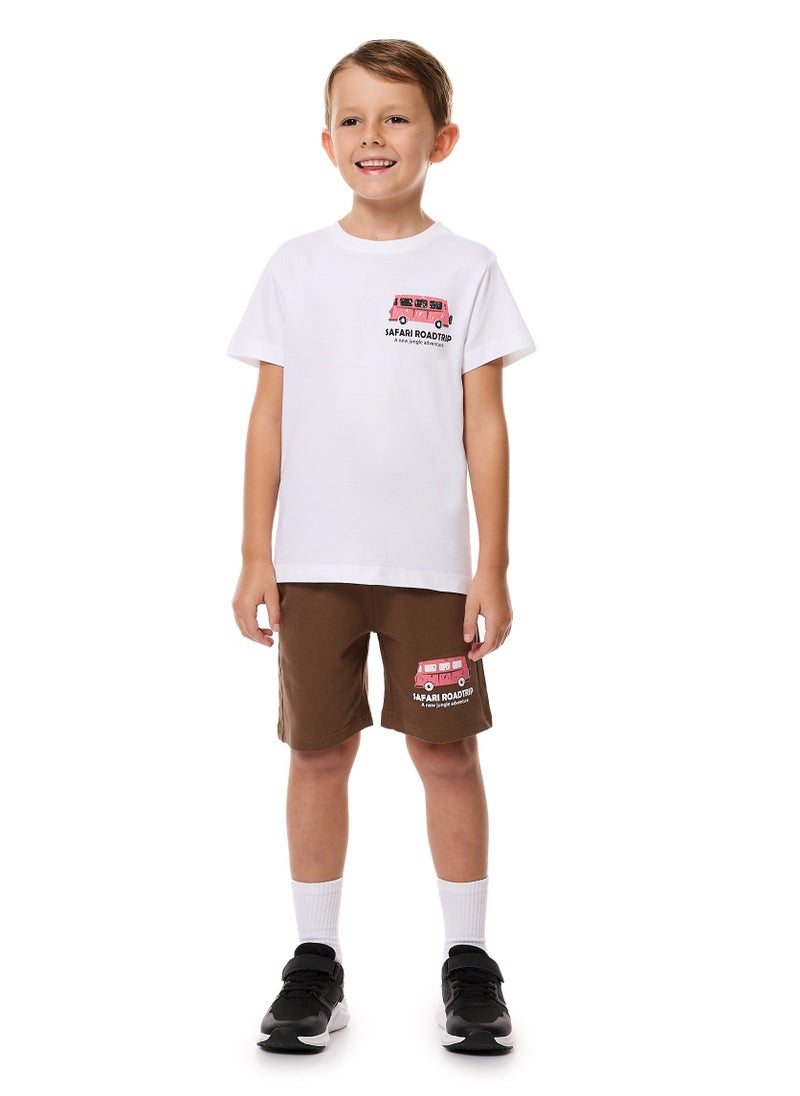 victor and jane BOYS 2PC SET "SAFARI ROAD TRIP" T-Shirt & Pull-On Shorts - Image 4