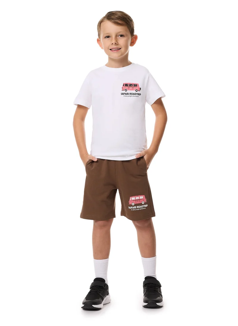 victor and jane BOYS 2PC SET "SAFARI ROAD TRIP" T-Shirt & Pull-On Shorts