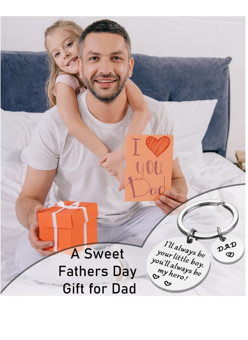 Excefore - Gifts for Dad Keychain Fathers Day Keychain from Daughter, Birthday Gifts for Dad from Daughter 4 PCS - Image 1