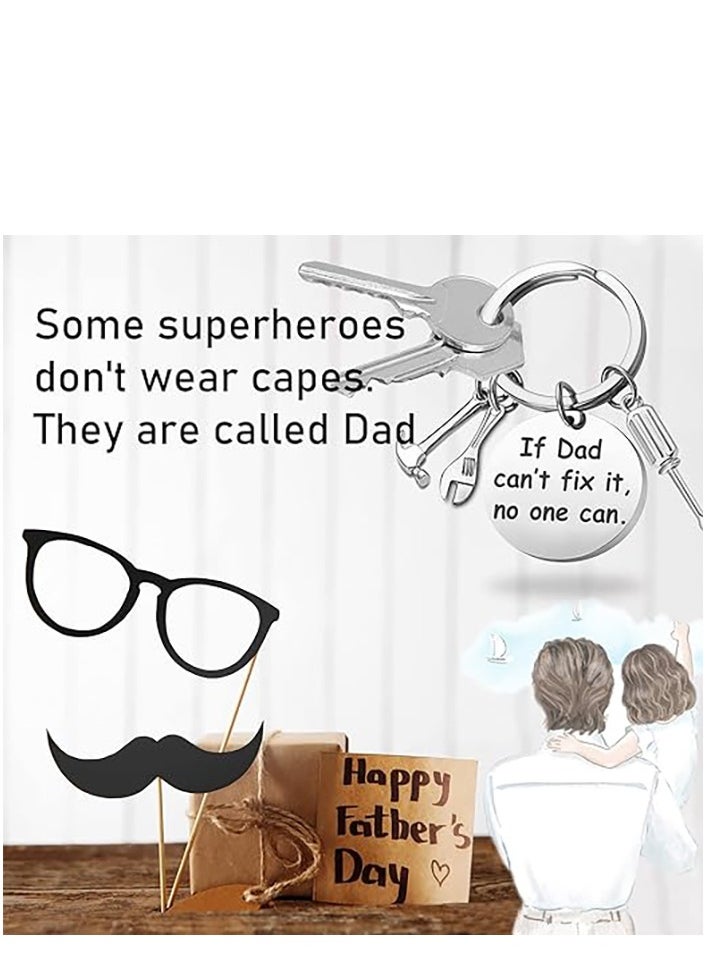Excefore - Gifts for Dad Keychain Fathers Day Keychain from Daughter, Birthday Gifts for Dad from Daughter 4 PCS - Image 1