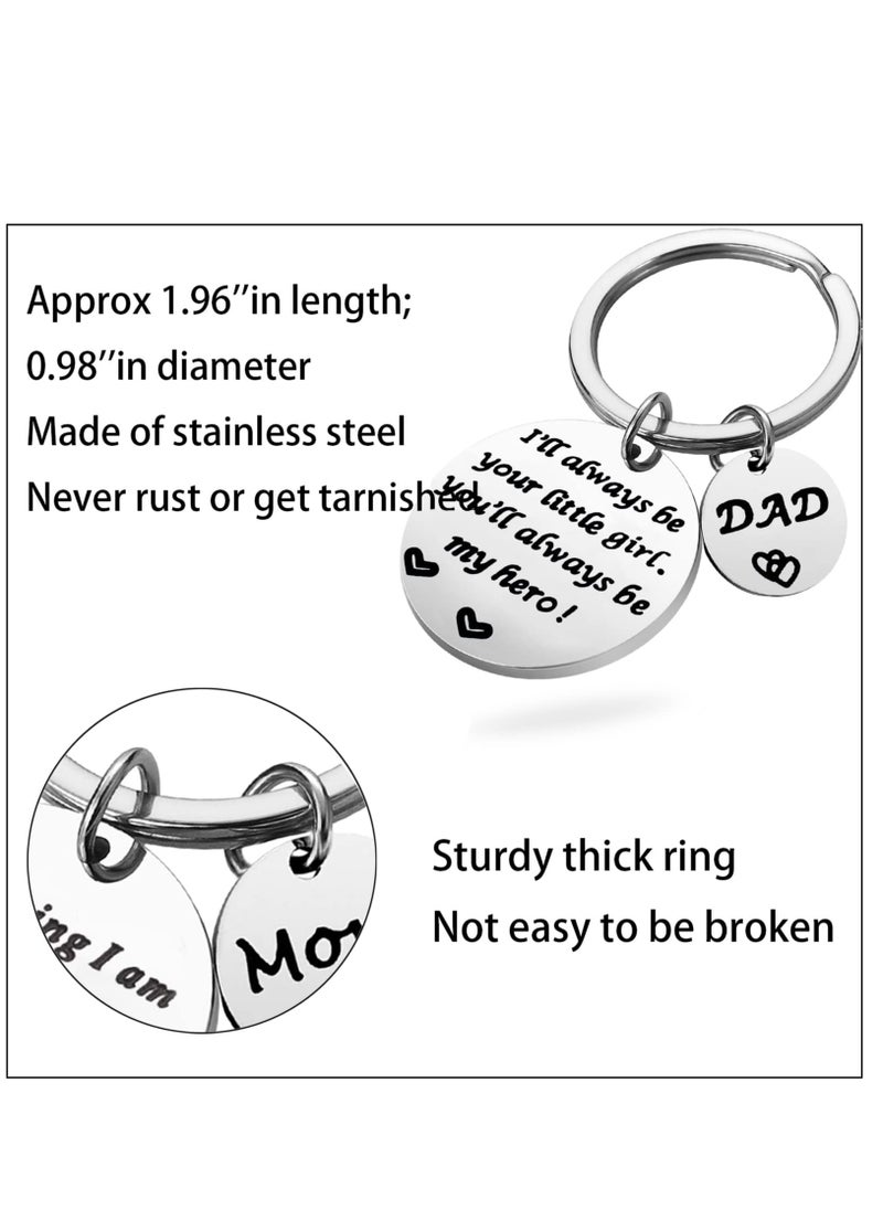 Excefore - Gifts for Dad Keychain Fathers Day Keychain from Daughter, Birthday Gifts for Dad from Daughter 4 PCS - Image 1