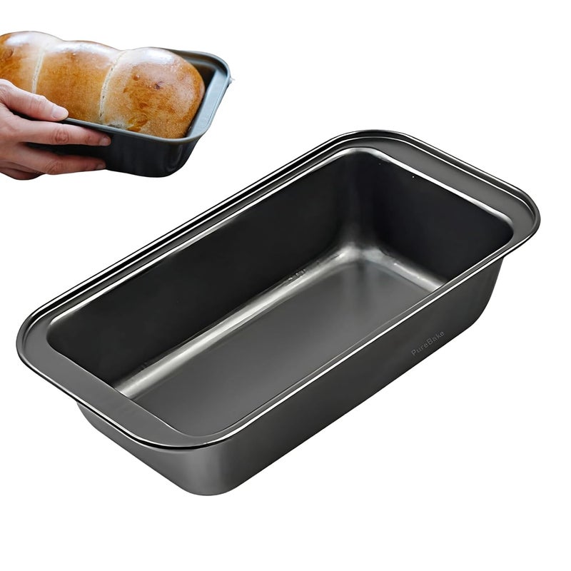 PureBake قالب خبز مستطيل معتمد من SGS من الفولاذ الكربوني (1 قطعة، أسود) - Image 1