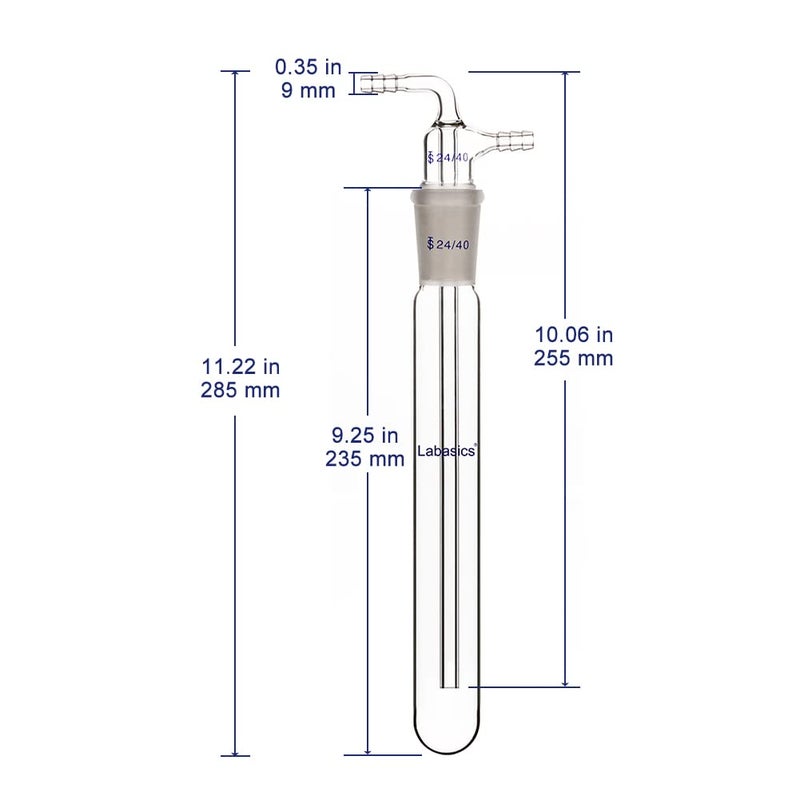 Labasics Glass Vacuum Cold Trap, 10mm Serrated Hose, 200mm Length Below The 24/40 Joint - Image 4