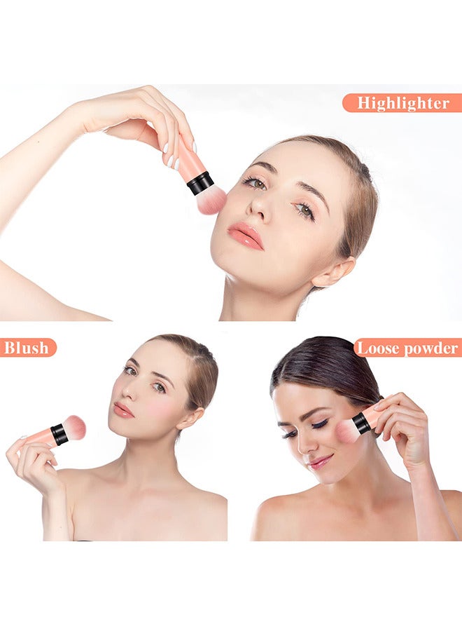 فرشاة مكياج ، فرشاة مكياج قابلة للسحب ، فرشاة أحمر الخدود للسفر ، فرشاة بودرة محمولة مع غطاء لأحمر الخدود ، برونزر ، تلميع ، مساحيق تجميل خالية من العيوب - Image 5