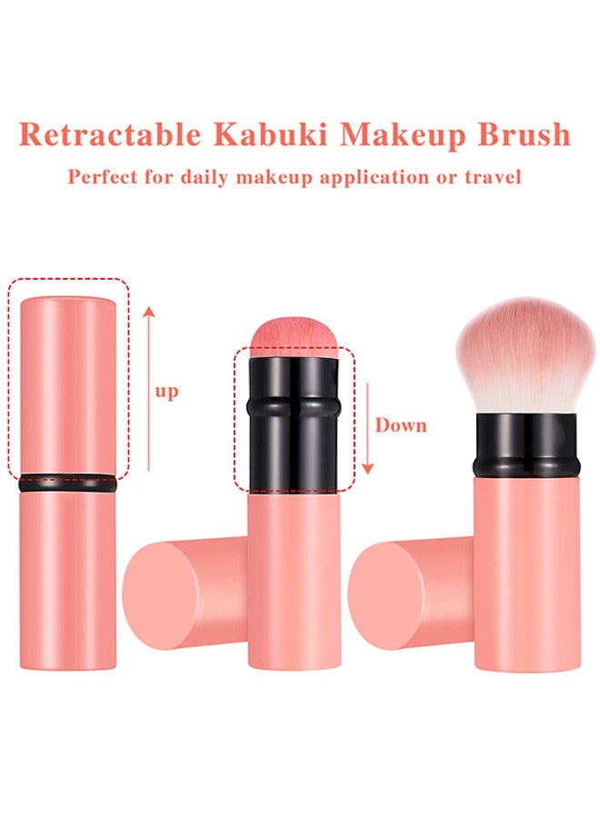 فرشاة مكياج ، فرشاة مكياج قابلة للسحب ، فرشاة أحمر الخدود للسفر ، فرشاة بودرة محمولة مع غطاء لأحمر الخدود ، برونزر ، تلميع ، مساحيق تجميل خالية من العيوب - Image 3