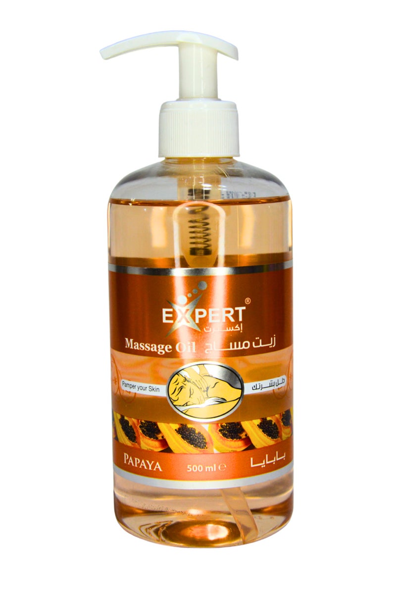 Expert Papaya Massage Oil – Deep Moisturizing & Natural Skin Nourishment with Refreshing Tropical Aroma – 500ml
