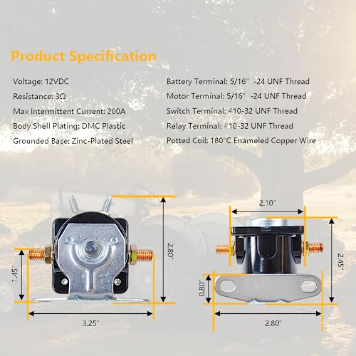 LLNSEAUTO 12V 4-Terminal Starter Solenoid Relay SS581 | Fit for Jeep Lincoln Mercury, Ford Bobcat Perkins, Johnson New Holland Volvo Penta Evinrude | OE# SS581T B-6A-11450A C6AF C7AF C3912 C9AF 50-430 (Black) - Image 5