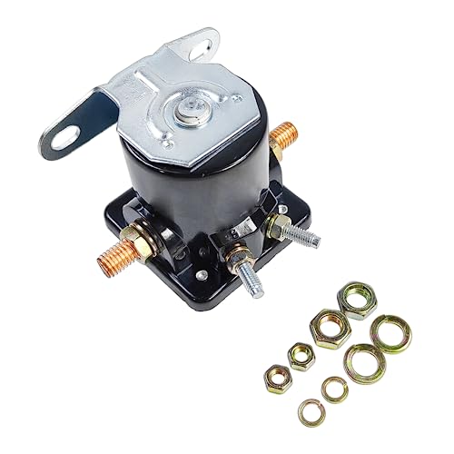 LLNSEAUTO 12V 4-Terminal Starter Solenoid Relay SS581 | Fit for Jeep Lincoln Mercury, Ford Bobcat Perkins, Johnson New Holland Volvo Penta Evinrude | OE# SS581T B-6A-11450A C6AF C7AF C3912 C9AF 50-430 (Black) - Image 1