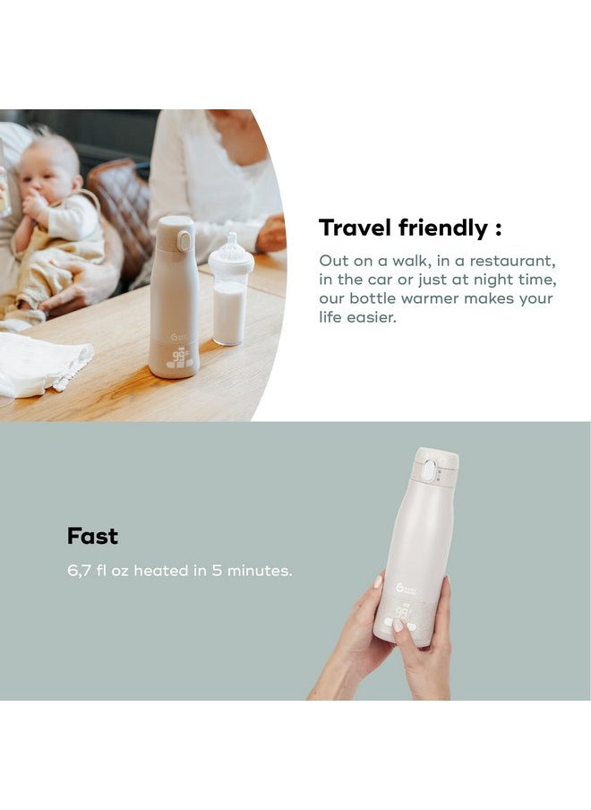 babymoov Moov & Feed Portable Cordless Bottle Warmer for Instant Water, Baby Formula, or Breast Milk with Large Capacity (11.5oz), Adjustable Temperature, and Fast USB Charging (Keeps Warm up to 7 Hours)  - Image 2