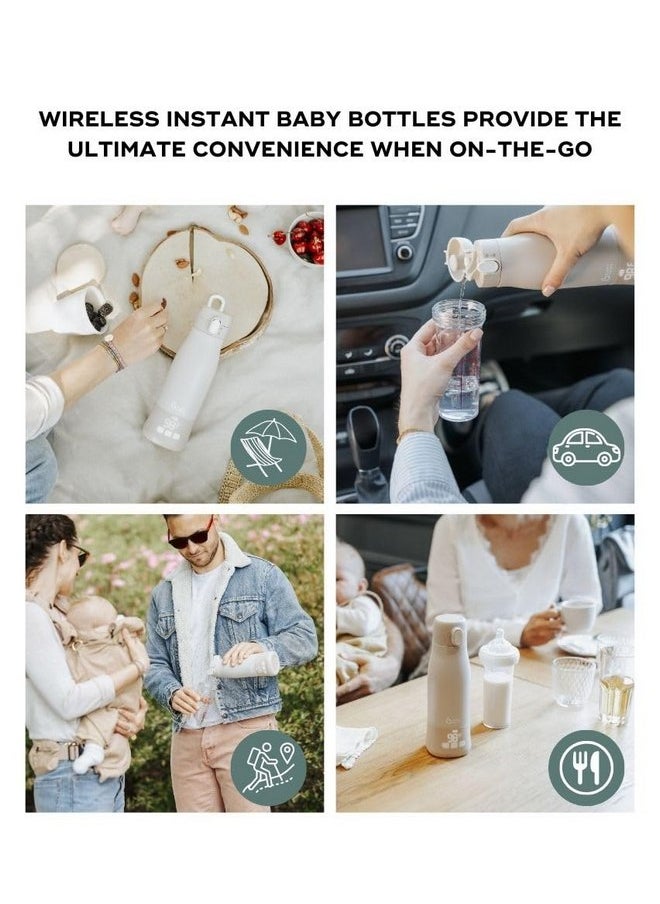 babymoov Moov & Feed Portable Cordless Bottle Warmer for Instant Water, Baby Formula, or Breast Milk with Large Capacity (11.5oz), Adjustable Temperature, and Fast USB Charging (Keeps Warm up to 7 Hours)  - Image 4