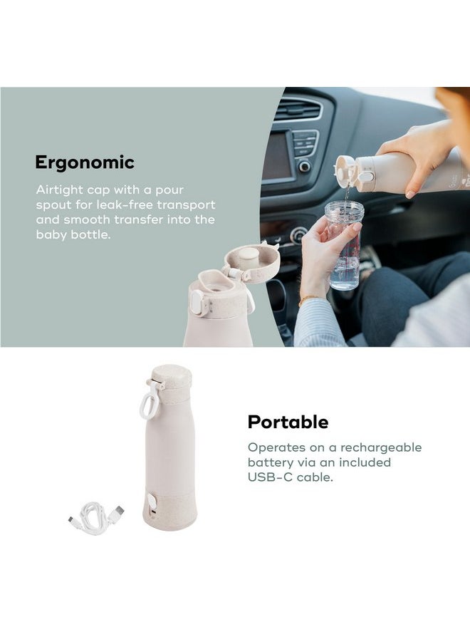 babymoov Moov & Feed Portable Cordless Bottle Warmer for Instant Water, Baby Formula, or Breast Milk with Large Capacity (11.5oz), Adjustable Temperature, and Fast USB Charging (Keeps Warm up to 7 Hours)  - Image 3