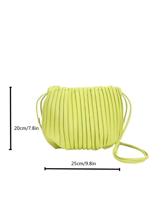 Minimalist Ruched Design Bucket Bag For Women, Green - Image 4