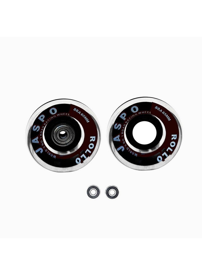 Jaspo Roller/Quad Skate, Inline Wheels Skate Wheels With Bearings Quad Skating And Skateboard Wheels Multipack (Roller Skate Wheels (Black) (65 Mm) - Pack Of 8)  - Image 3