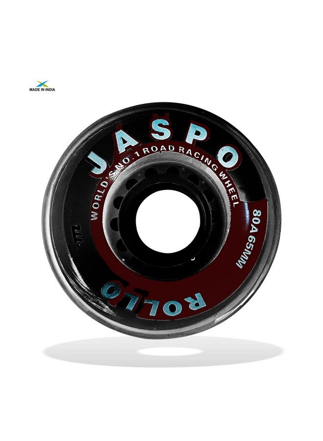 Jaspo Roller/Quad Skate, Inline Wheels Skate Wheels With Bearings Quad Skating And Skateboard Wheels Multipack (Roller Skate Wheels (Black) (65 Mm) - Pack Of 8)  - Image 5