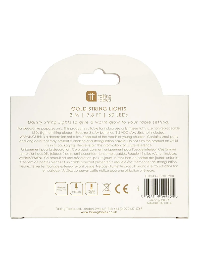 توكينج تيبلز Gold Wire Led Lights, 3m