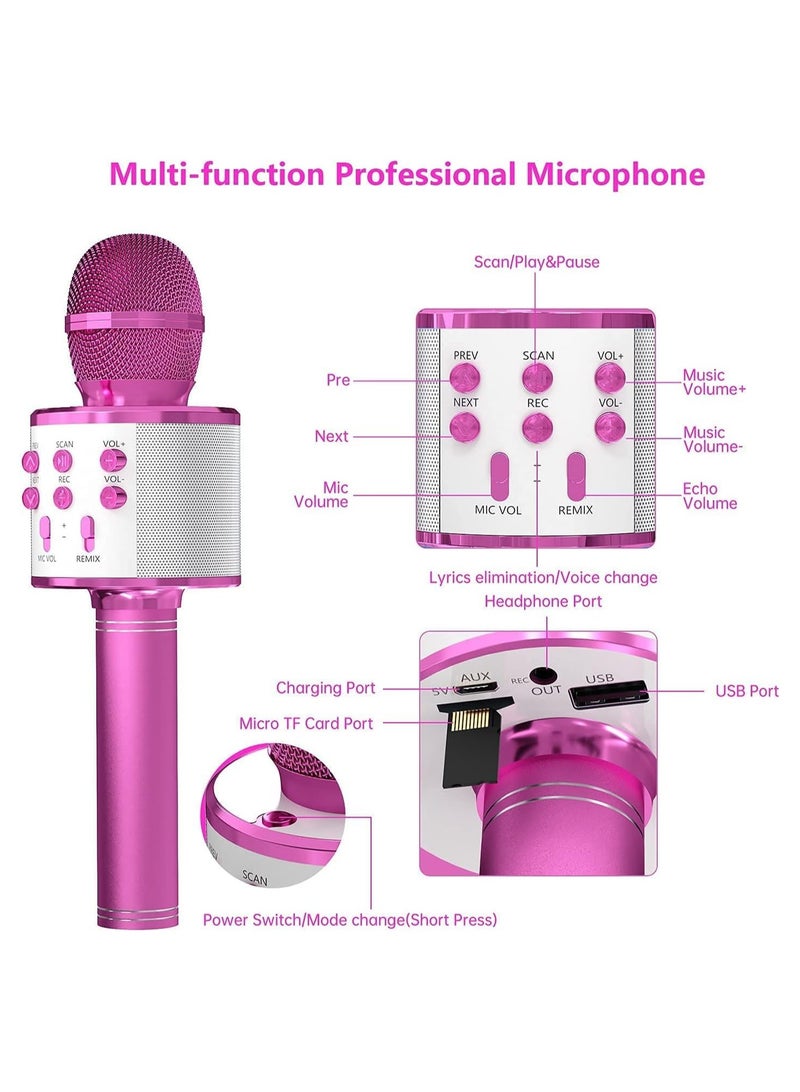 2 Pack Karaoke Microphone for Kids, Wireless Bluetooth Karaoke Microphone for Singing, Portable Handheld Mic Speaker Machine, Great Gifts Toys for Girls Boys Adults. (Purple) - Image 5