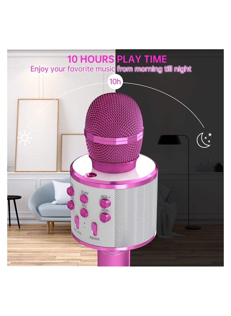 2 Pack Karaoke Microphone for Kids, Wireless Bluetooth Karaoke Microphone for Singing, Portable Handheld Mic Speaker Machine, Great Gifts Toys for Girls Boys Adults. (Purple) - Image 4