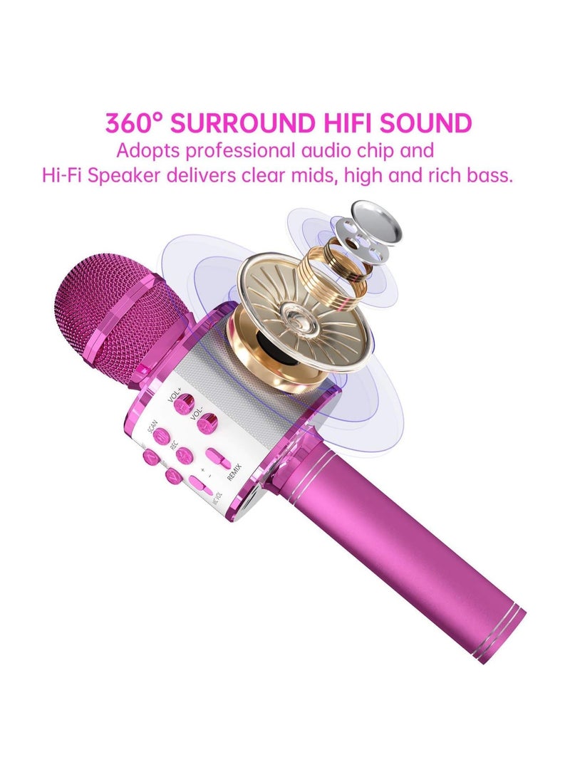 2 Pack Karaoke Microphone for Kids, Wireless Bluetooth Karaoke Microphone for Singing, Portable Handheld Mic Speaker Machine, Great Gifts Toys for Girls Boys Adults. (Purple) - Image 3