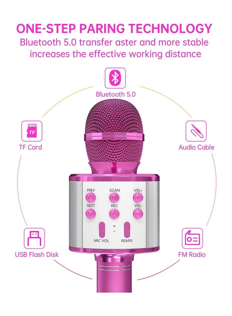 2 Pack Karaoke Microphone for Kids, Wireless Bluetooth Karaoke Microphone for Singing, Portable Handheld Mic Speaker Machine, Great Gifts Toys for Girls Boys Adults. (Purple) - Image 2