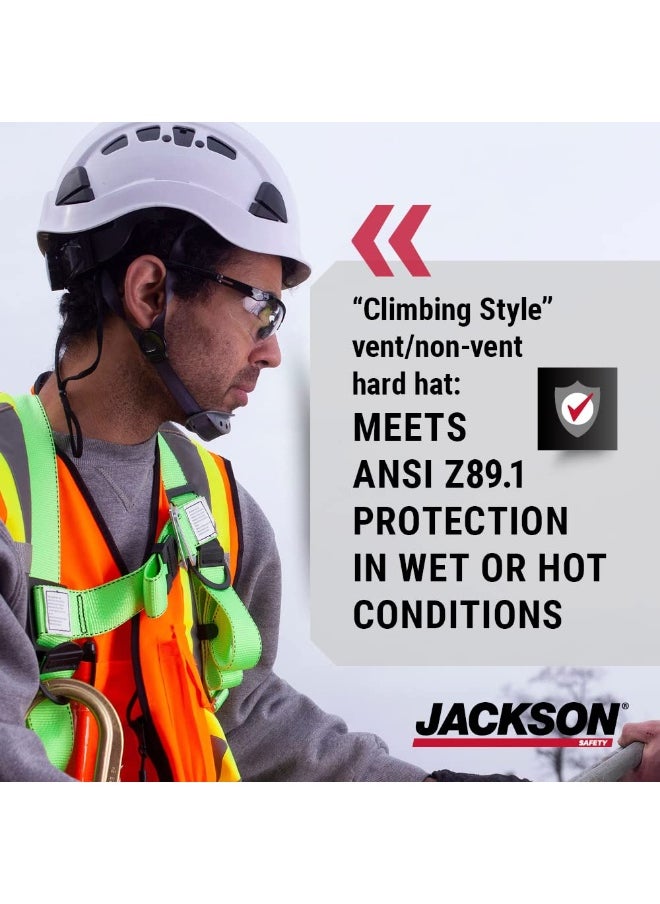 Jackson Safety Jackson Safety (White) - CH-400V Hard Hat, Industrial 'Climbing' Style, 6-pt. Suspension, Vented, White  - Image 2