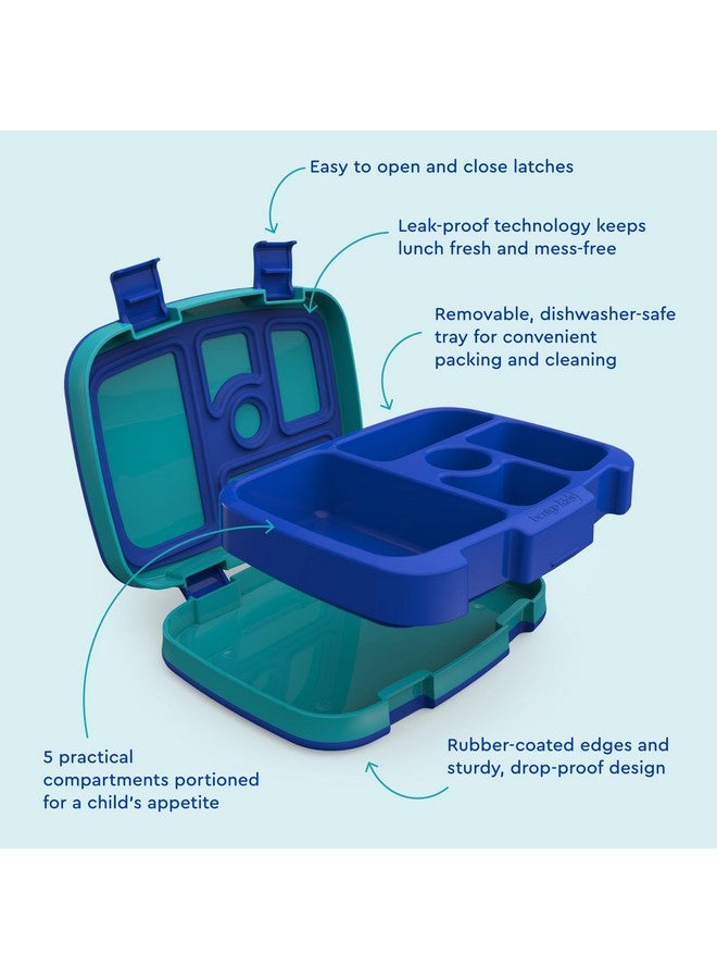 بنتجو صندوق غداء للأطفال من Bentgo Kids Prints، مقاوم للتسرب، بخمسة أقسام، بتصميم بينتو - أحجام مثالية للحصص للأعمار من 3 إلى 7 سنوات، متين، مقاوم للسقوط، آمن للاستخدام في غسالة الأطباق، ومصنوع من مواد خالية من مادة BPA (Sharks) - Image 5