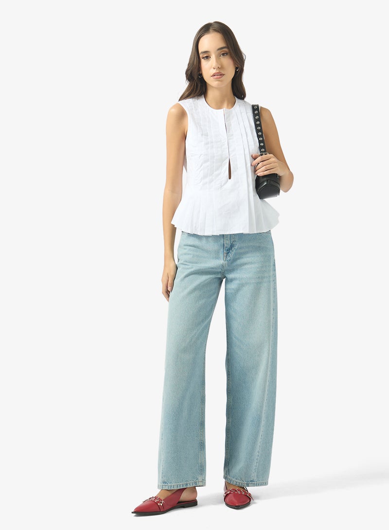 Ginger Pleat Detail Top with Bow Tie Up - Image 4