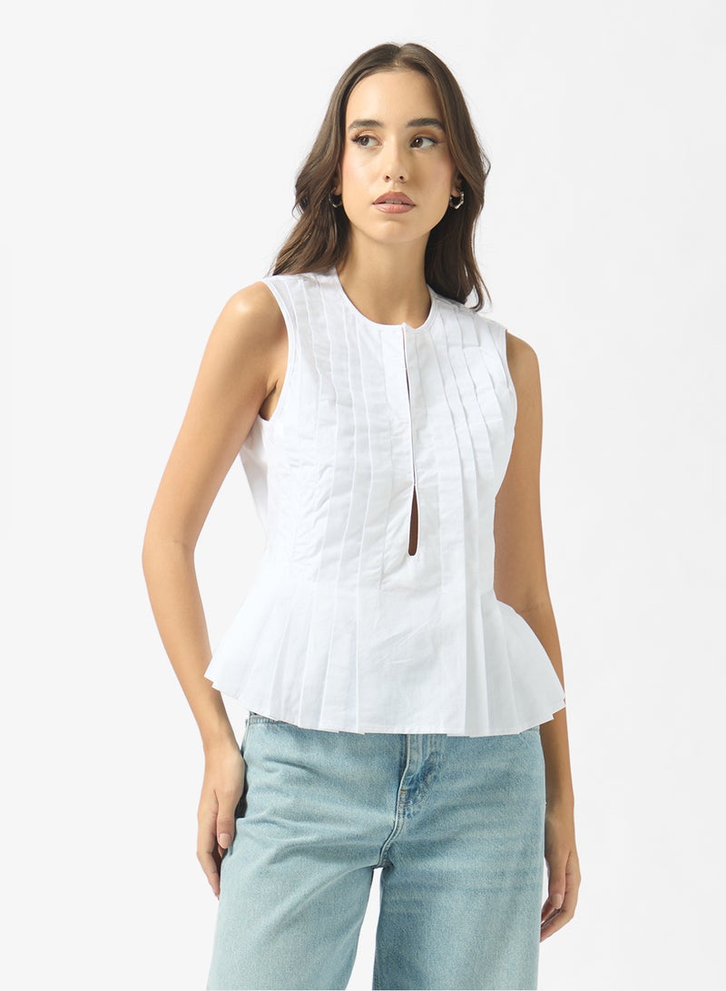Ginger Pleat Detail Top with Bow Tie Up - Image 1