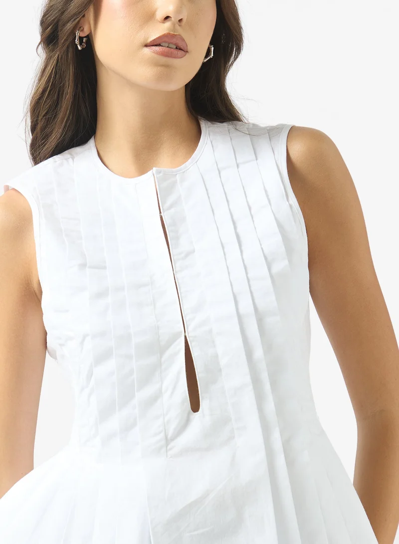 Ginger  Pleat Detail Top with Bow Tie Up for Women | Best Price UAE
